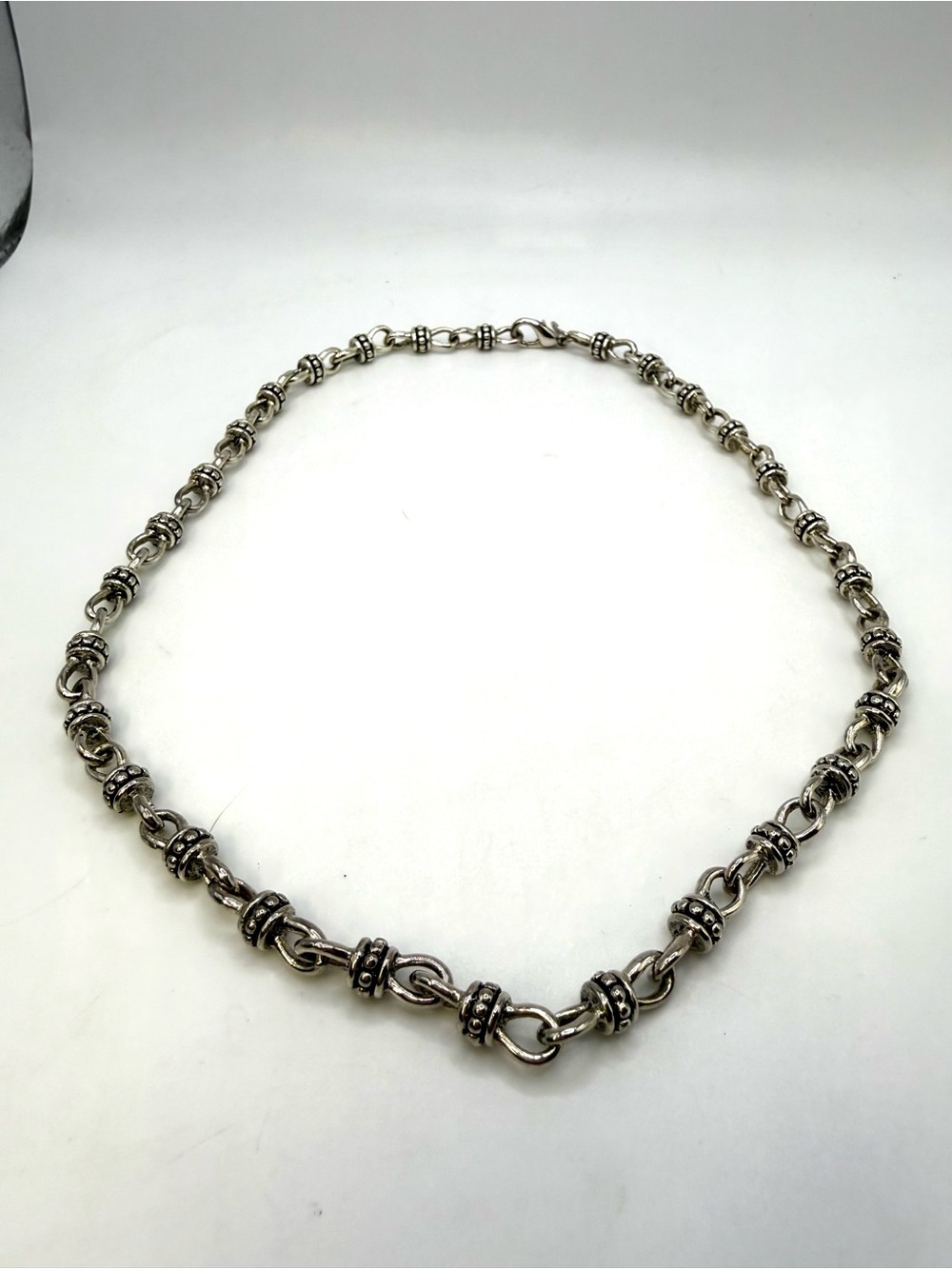 Premier Designs Silver Tone Station Link Necklace 18.5” Toggle Style Classic